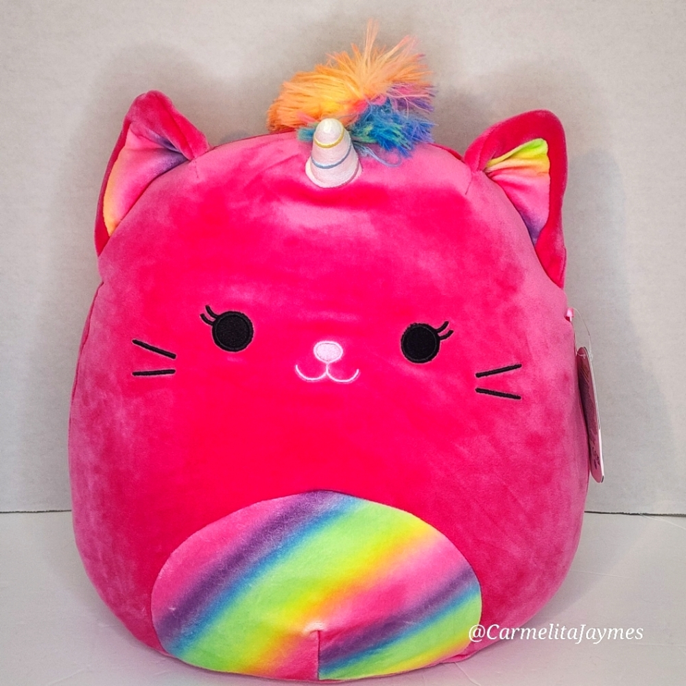 🎁 GAVE AS RAFFLE PRIZE ✨️ LIZETTE 🦄 Pink Rainbow Caticorn 2021 Squishmallow